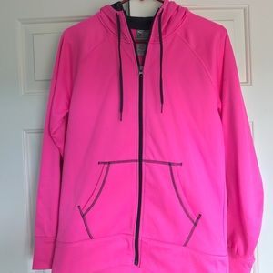 Semi Fitted Pink Zip Up Hoodie
